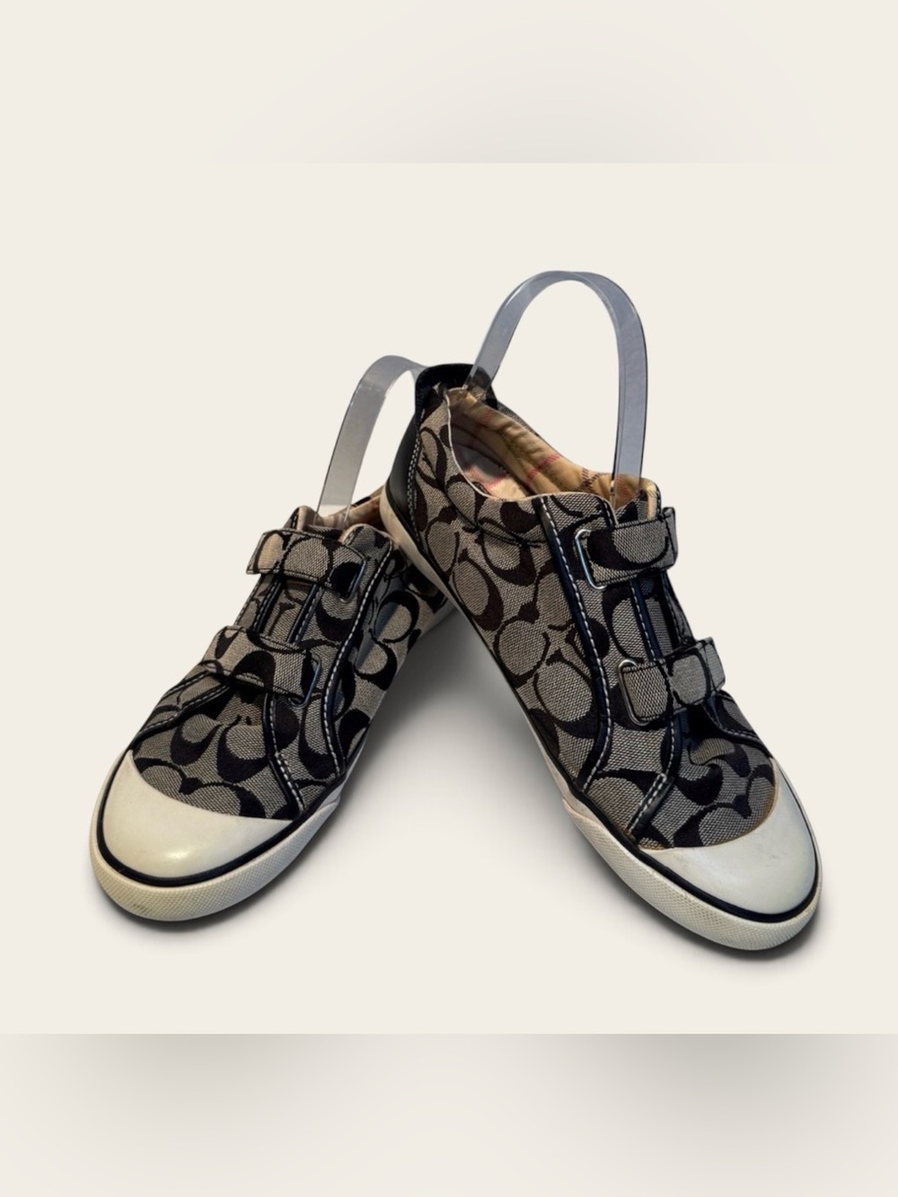 Coach  Canvas Signature Sneakers in Black and Cream